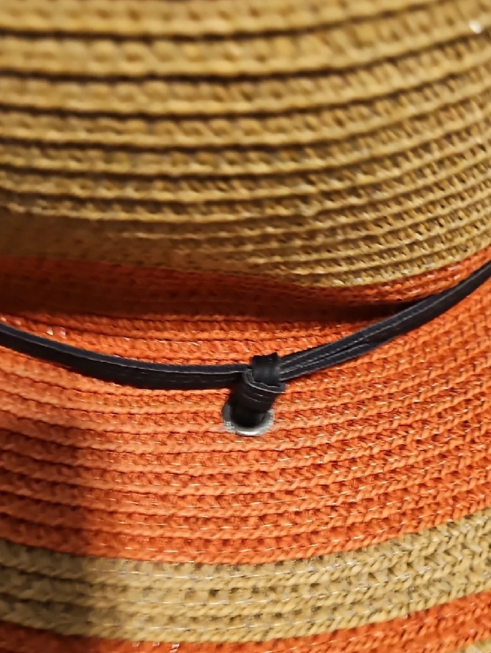 Columbia Natural Beige And Apricot Wide-Brim Straw Sun Hat